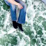 מדבקות לרצפה - בריכת קצף