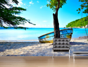 טפט - סירה בחוף יפיפה