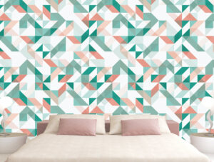 טפט - צורות מעוצבות ירוק וורוד
