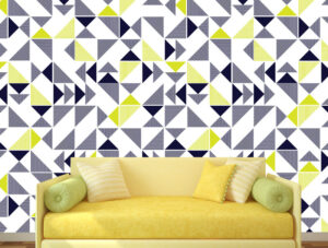 טפט - צורות מעוצבות בגווני כחול וירוק