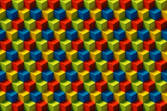 טפט - קוביות צבעוניות