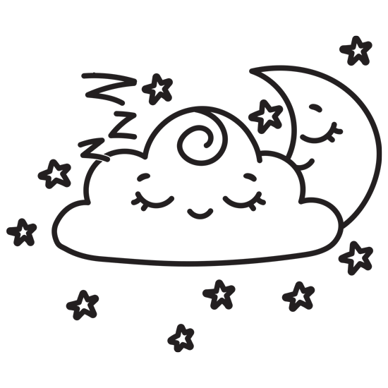 מדבקה - ענן וירח