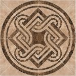 מדבקות רצפה - אריחי שיש חומים מעוצבים