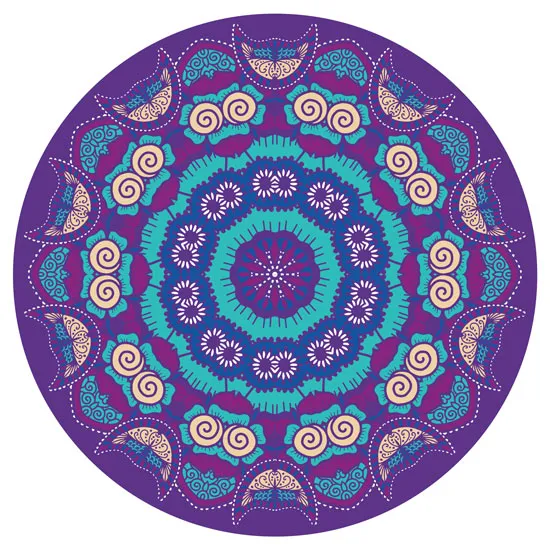 מדבקה - מנדלה סגול כחול