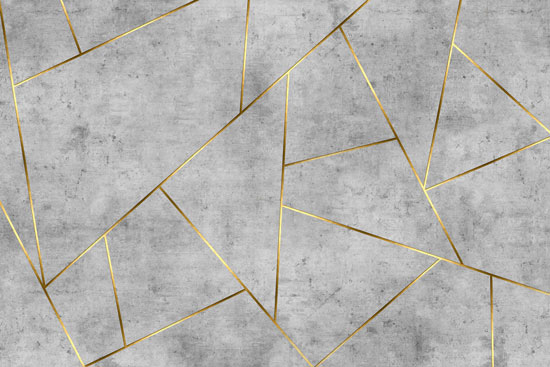 טפט - צורות גיאומטריות בטון ופסי זהב