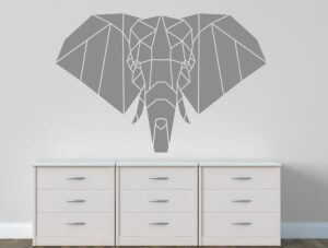 מדבקה - פיל צורות גיאומטריות