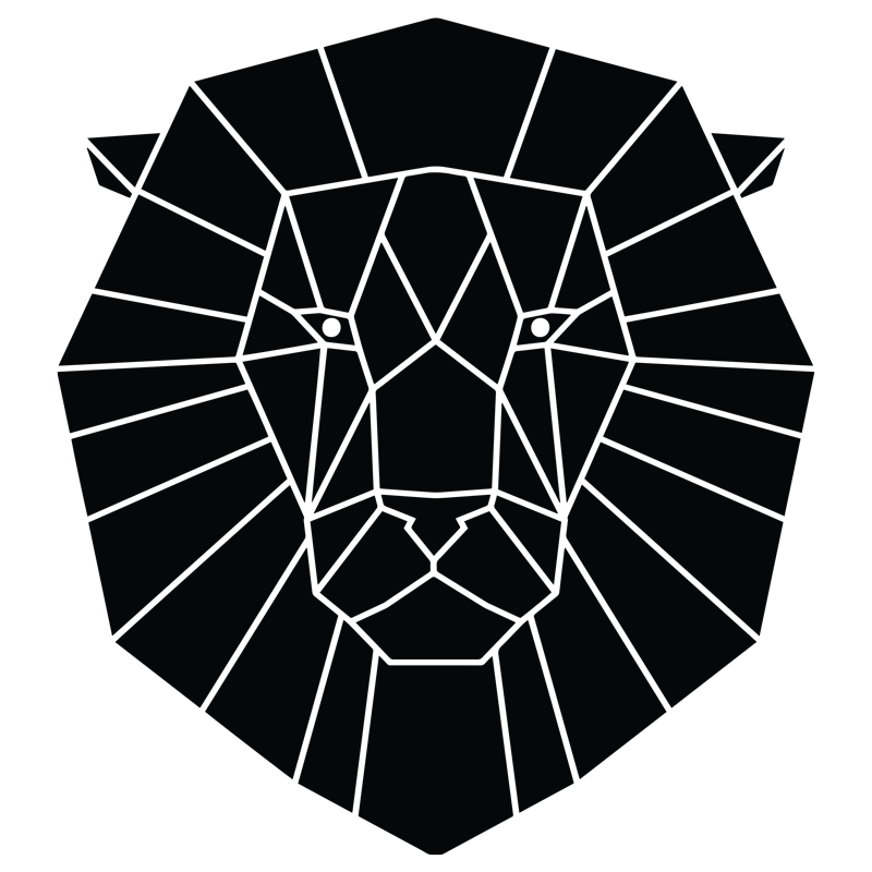 מדבקה - אריה צורות גיאומטרי