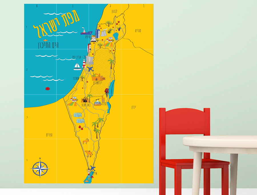 מדבקה - מפת ישראל