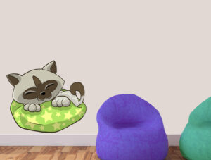 מדבקה - חתלתול מתוק ישן