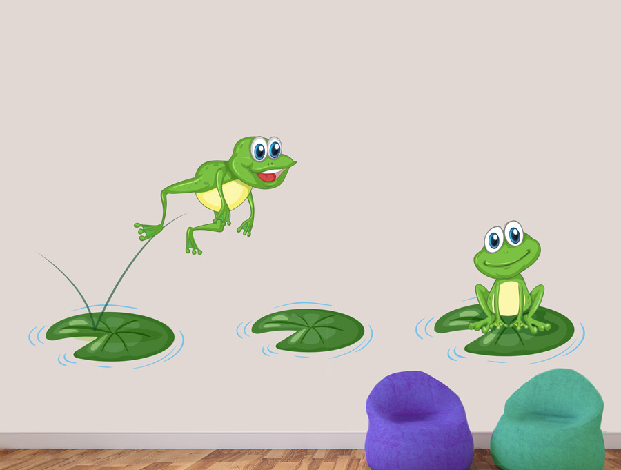 מדבקה - זוג צפרדעים חמודות