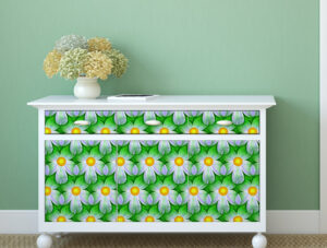 טפט - פרחים לבנים מעוצבים