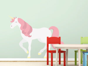 מדבקה - חד קרן לבן ורוד