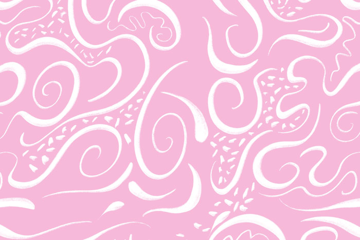 טפט - קשקושים על רקע ורוד