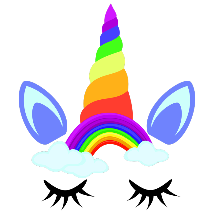 מדבקה - חד קרן קשת צבעוני