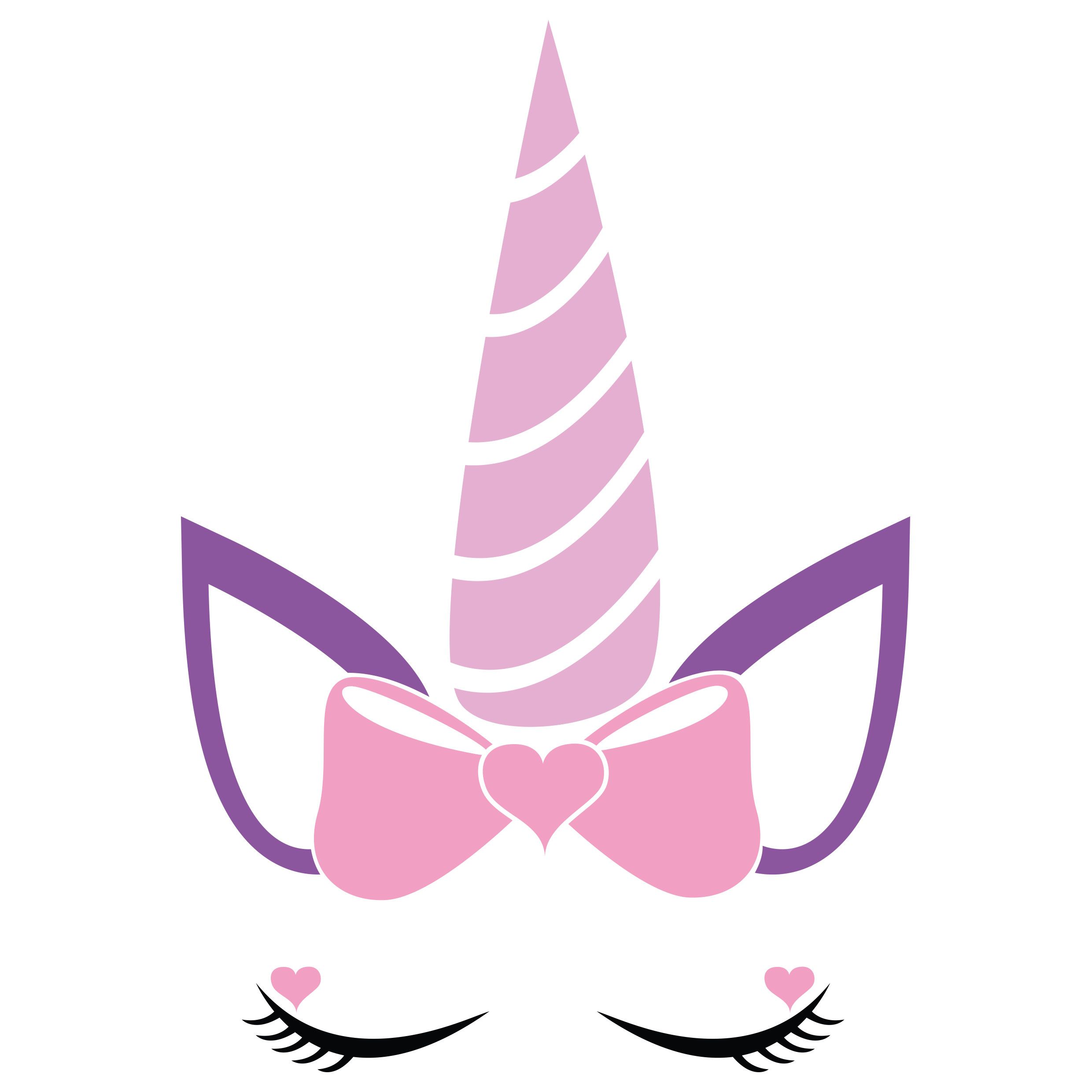 מדבקה - חדת קרן ורודה