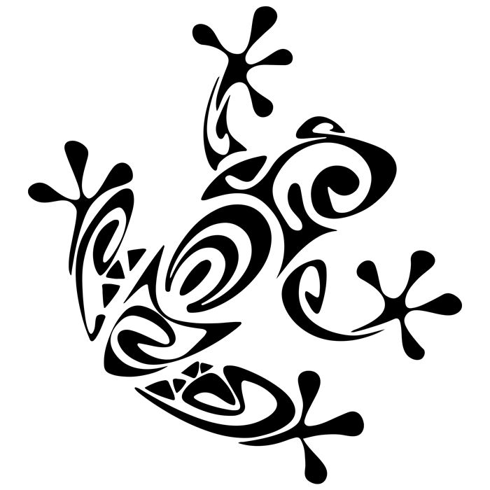 מדבקה - צפרדע בעיצוב מסולסל