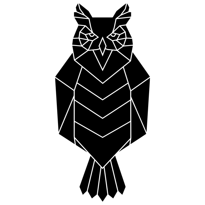 מדבקה - ינשוף צורות גיאומטריות