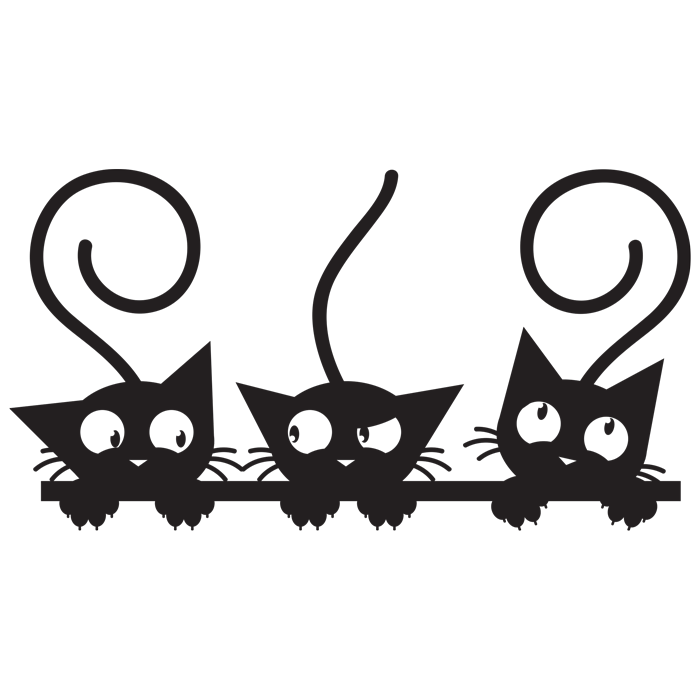 מדבקה - שלושה חתולים
