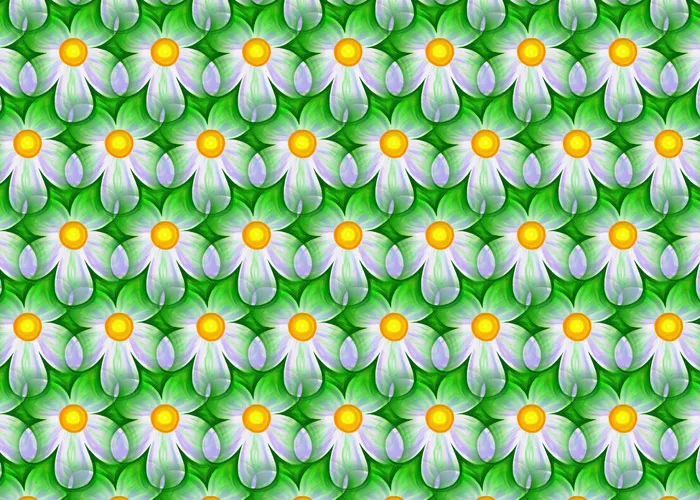 טפט - פרחים לבנים מעוצבים