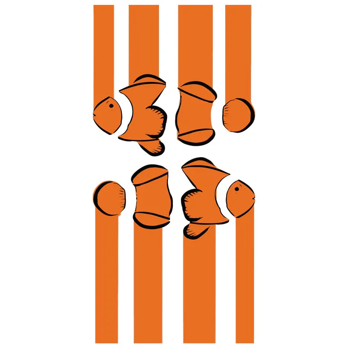 מדבקה - דגים כתומים מעוצבים