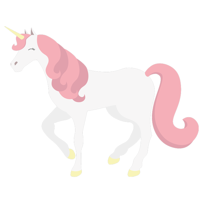 מדבקה - חד קרן לבן ורוד