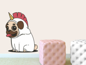 מדבקה - כלבלב חד קרן