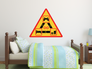 מדבקה - תישון תאכל תשחק חזור