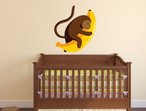 מדבקה - קופיף מחבק בננה