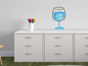 מדבקה - כוס מעוצבת