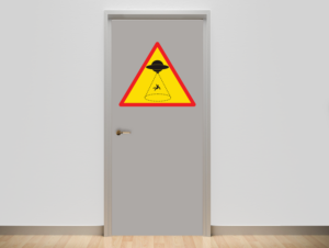 מדבקה - אזהרה חייזרים