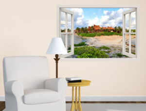 מדבקה - חלון עם נוף יפיפה