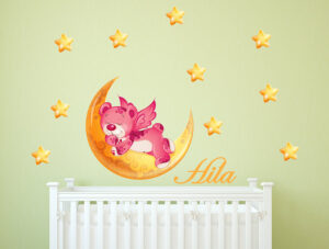 מדבקה - דובון ורוד מתוק