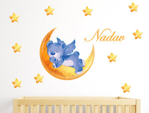 מדבקה – דובון כחול מתוק