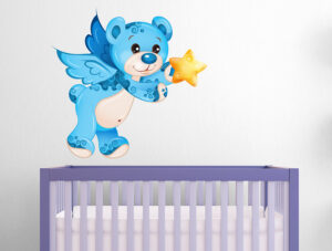 מדבקה - דובון מתוק עם כוכב