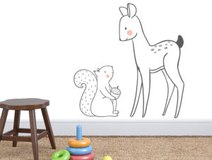 מדבקה - סנאי וצבי מתוקים