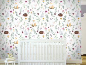 טפט - חיות חמודות על רקע לבן