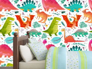 טפט - דינוזאורים חמודים וצבעוניים