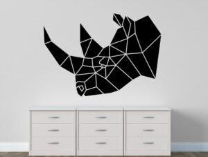 מדבקה - קרנף צורות גיאומטריות