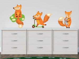 מדבקות - 3 שועלים חמודים