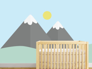 טפט - נוף הרים בגוונים רכים