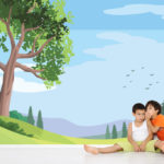 טפט - נוף טבע מאוייר יפיפה