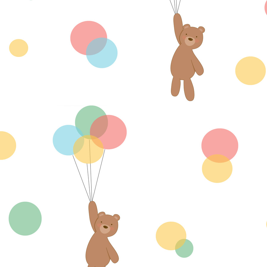 טפט - דובונים מרחפים עם בלונים