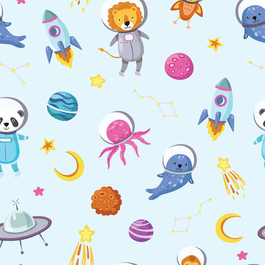 טפט - חיות מתוקות בחלל קרע בהיר