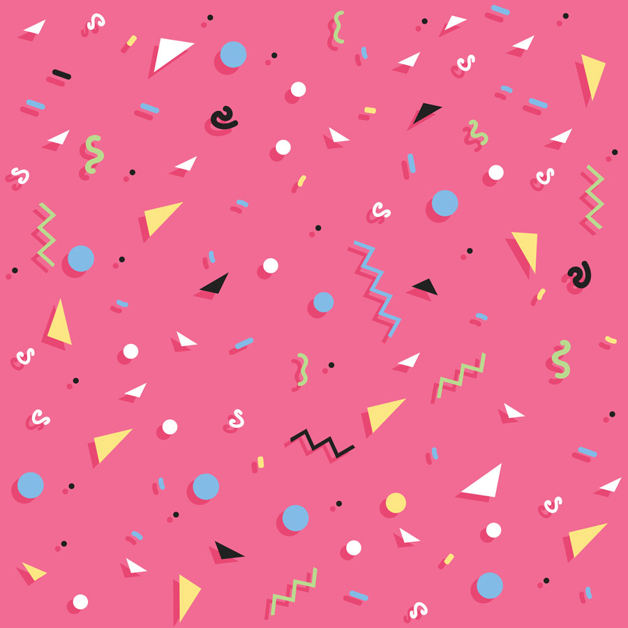 טפט - צורות צבעוניות על רקע ורוד