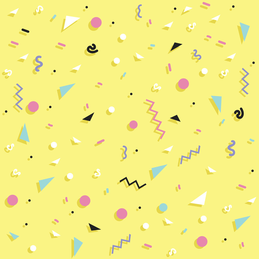 טפט – צורות צבעוניות על רקע צהוב