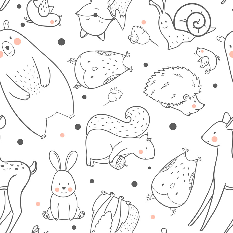 טפט - חיות לבנות ועדינות