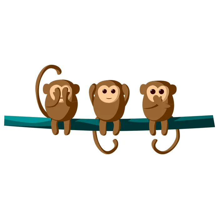 מדבקה - קופים חמודים