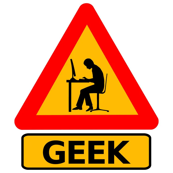 מדבקה - שלט זהירות גיקים