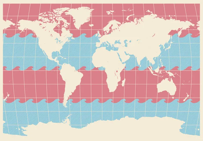 טפט - מפת עולם מעוצבת