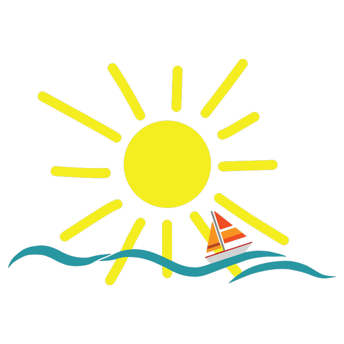 מדבקה - שמש בים